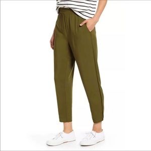 Madewell Dolphin Hem Track Pant Olive Green Womens Size XL